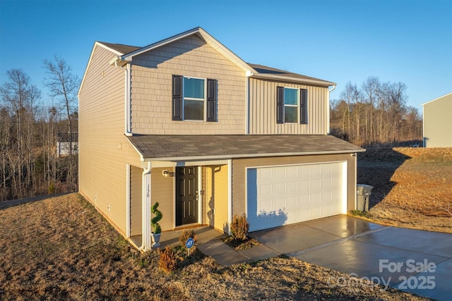 view of front of home featuring a garage