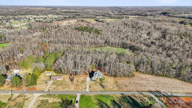 drone / aerial view with a forest view