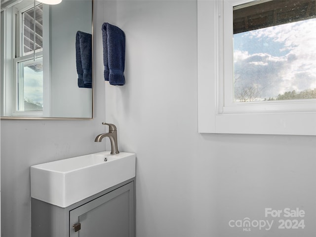 bathroom with vanity and plenty of natural light