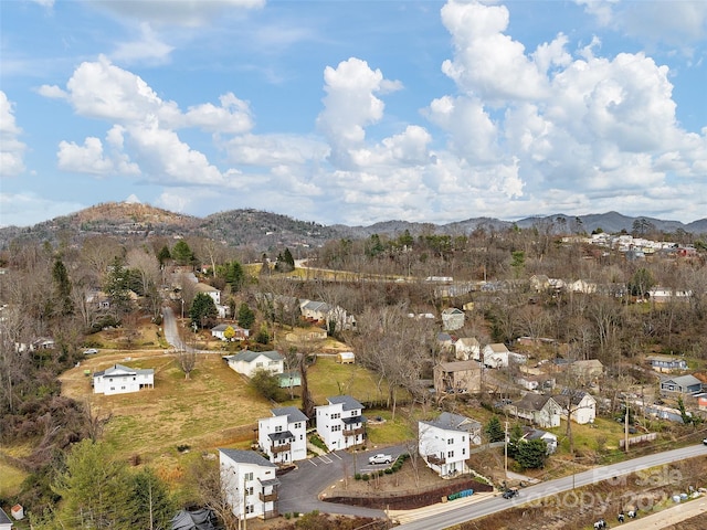 bird's eye view featuring a mountain view