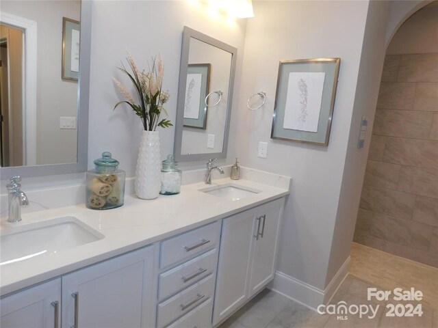 bathroom featuring vanity and tile patterned floors