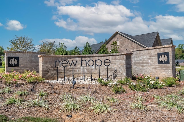 view of community sign