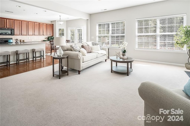 view of carpeted living room