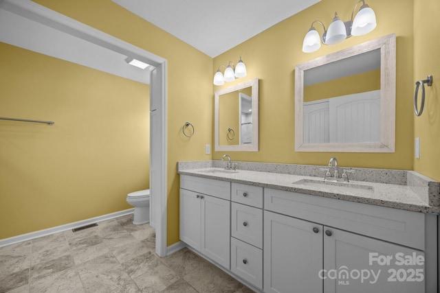 113 Burton St, Asheville, NC 28806 - full bath with baseboards, toilet, a sink, and visible vents