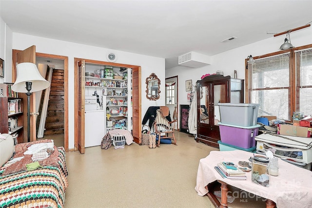 interior space with white refrigerator