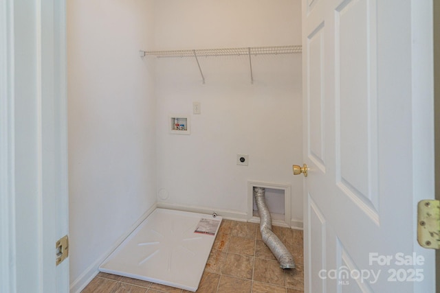 laundry room with hookup for an electric dryer, hookup for a gas dryer, and washer hookup