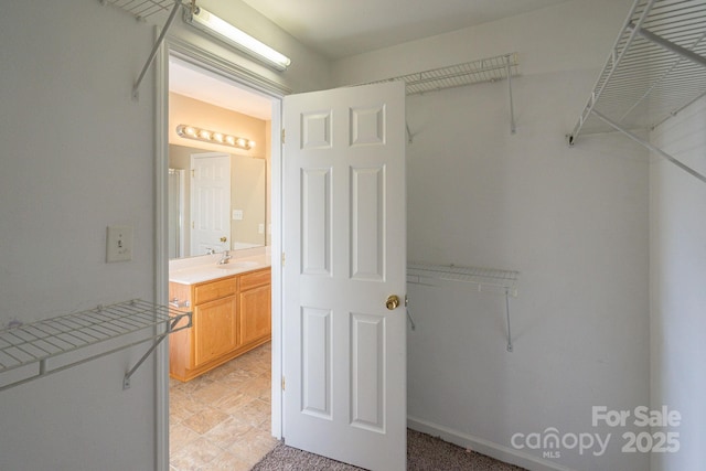 spacious closet with sink