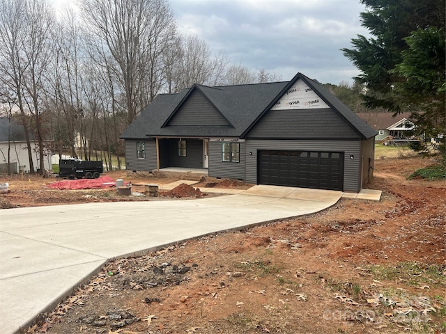 view of front of home with a garage