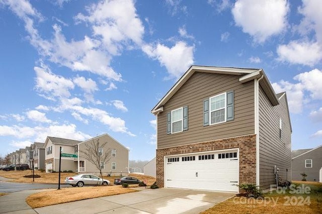 exterior space with a garage