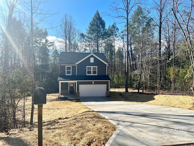 front of property featuring a garage