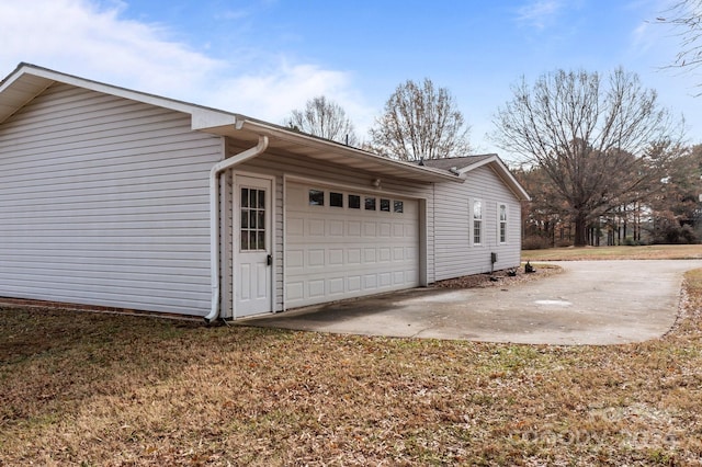 view of home's exterior with a garage