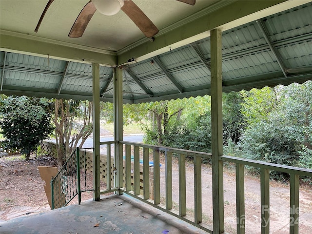 view of patio / terrace with ceiling fan