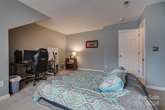 bedroom featuring carpet