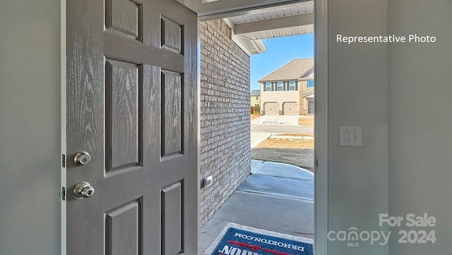 entryway with concrete flooring