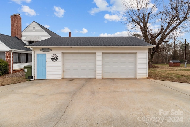 view of garage