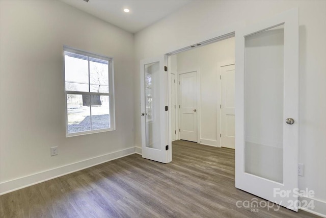 interior space featuring dark hardwood / wood-style flooring