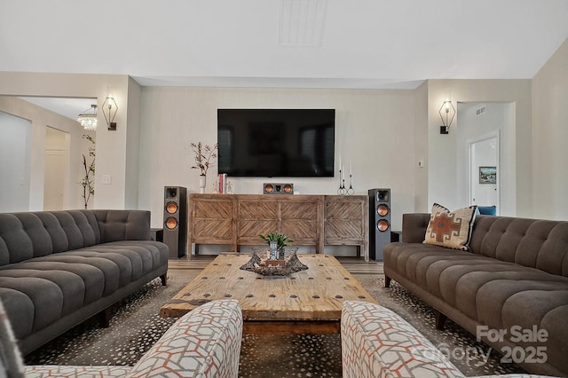 living room featuring wood-type flooring