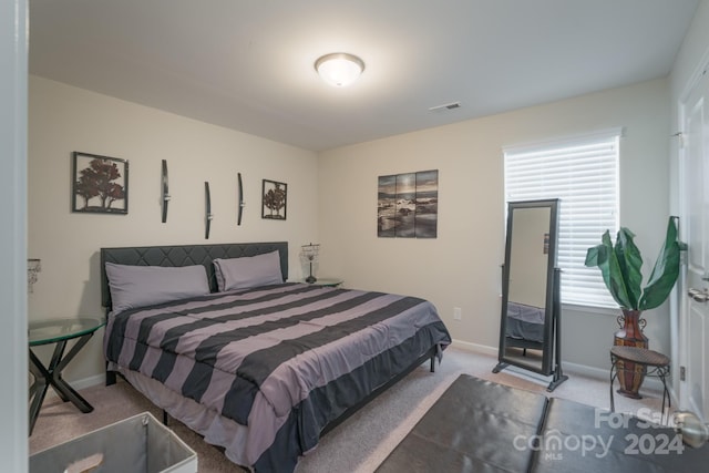 carpeted bedroom with multiple windows