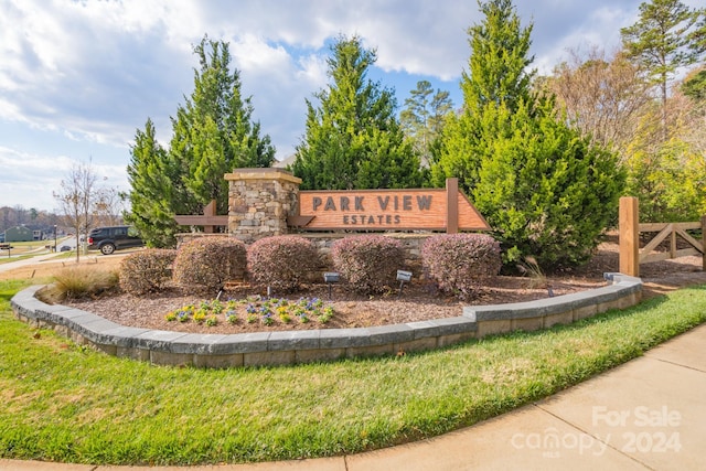 view of community sign