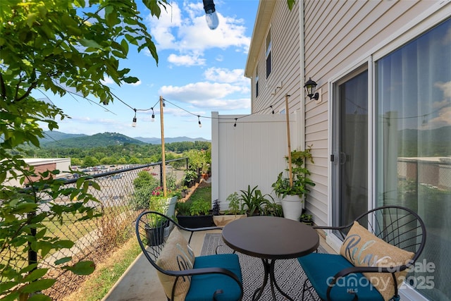 balcony with a mountain view