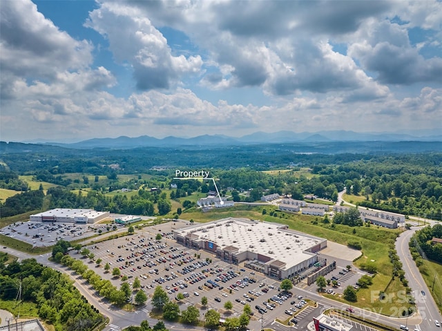 aerial view featuring a mountain view