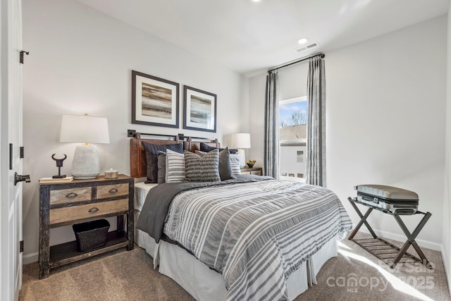 bedroom featuring carpet