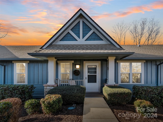 view of front of property with a porch