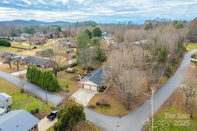 aerial view featuring a mountain view