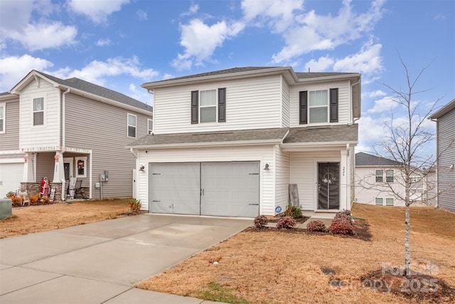 view of property with a garage