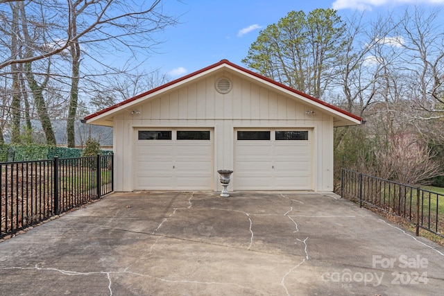 view of garage