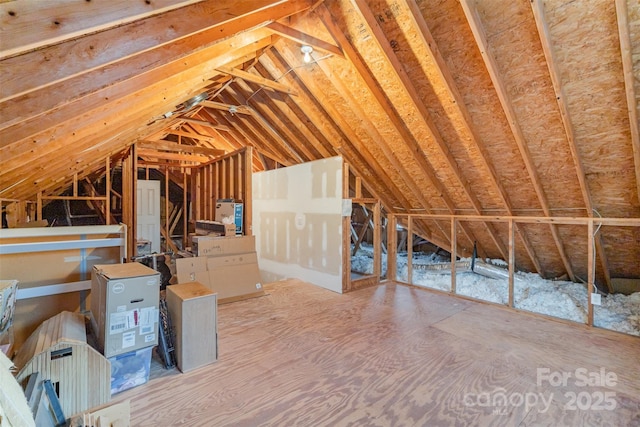 attic featuring water heater