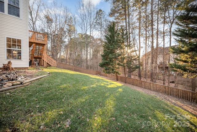 view of yard featuring a deck