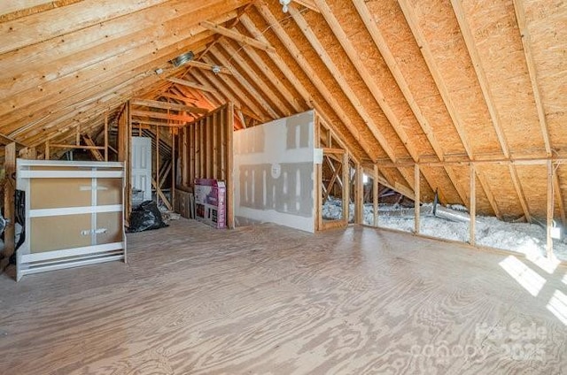 attic with an upstairs landing