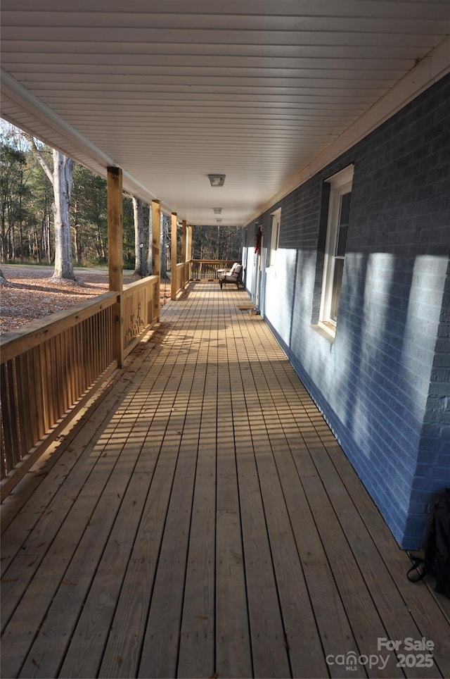 wooden deck with covered porch