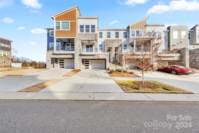 view of property featuring a garage