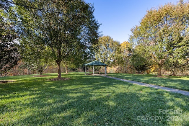 view of yard featuring a gazebo