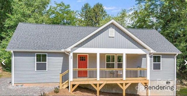 view of front of home featuring covered porch