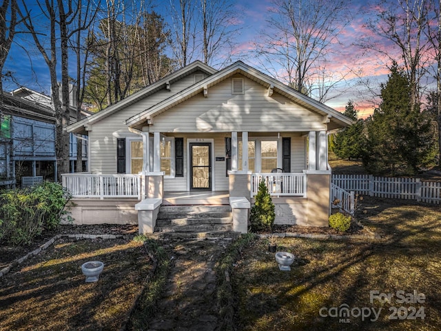 bungalow-style house featuring a porch