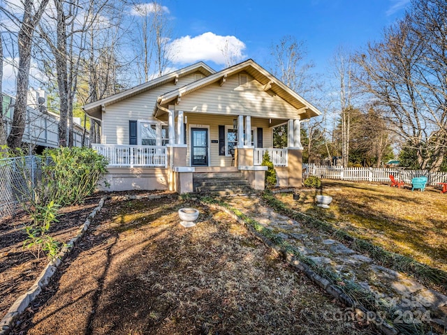 bungalow-style house featuring a porch