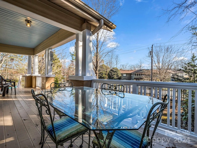 wooden deck featuring a porch