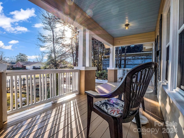 deck with covered porch