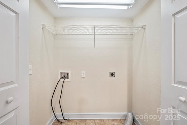 laundry room with washer hookup and electric dryer hookup