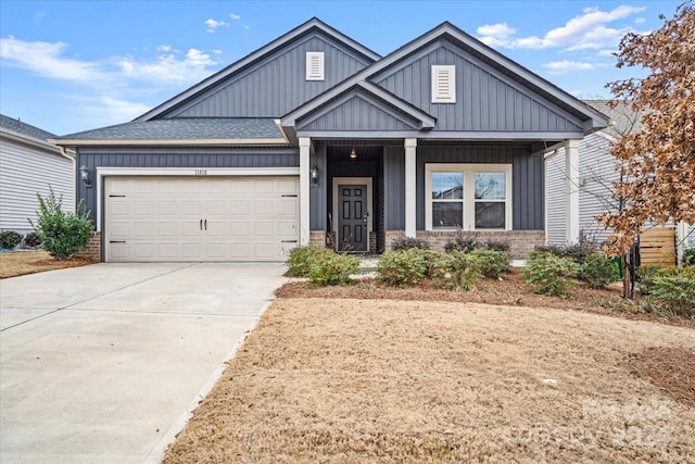 craftsman inspired home with a garage