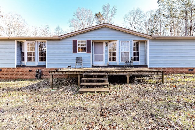 exterior space with a deck