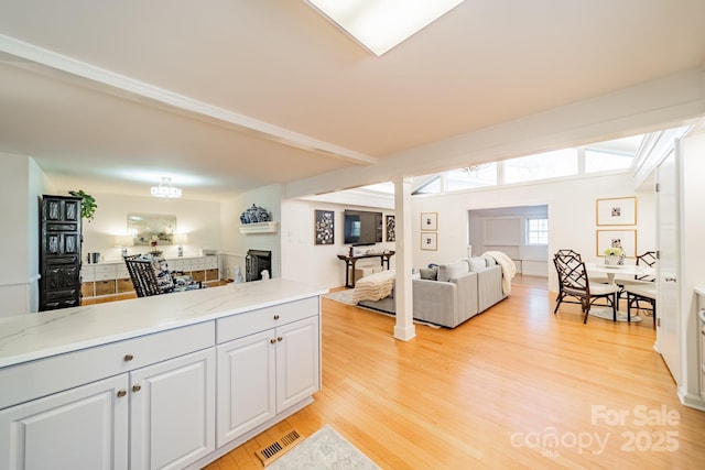 living room featuring light hardwood / wood-style flooring