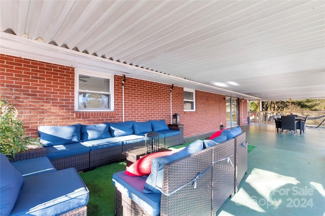 view of patio / terrace with an outdoor living space