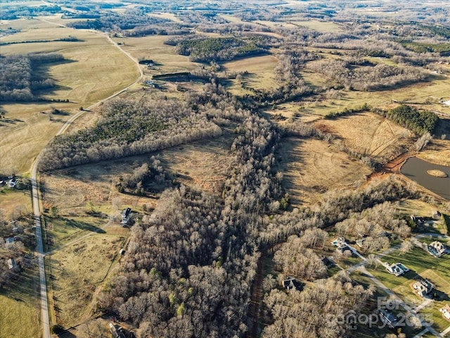 aerial view with a rural view