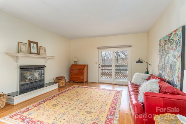 living room featuring hardwood / wood-style flooring