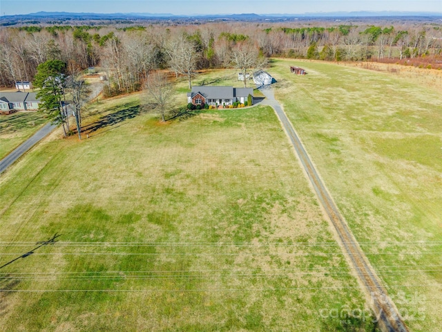 drone / aerial view featuring a rural view