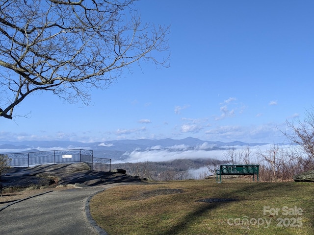 view of street with a mountain view